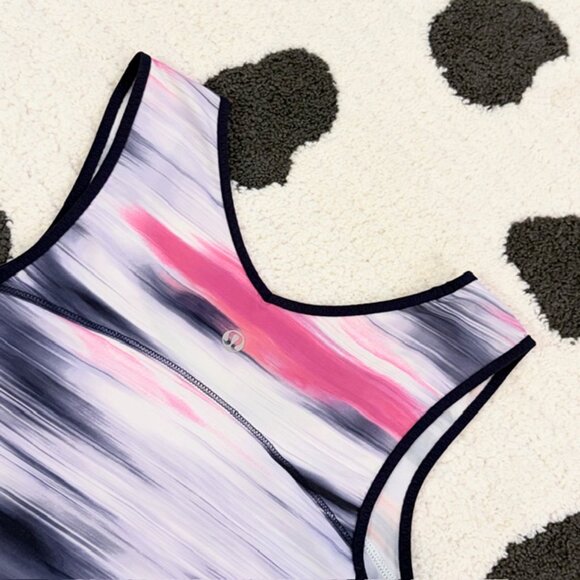 Lululemon XS Run Split Singlet Mirage Deep Indigo Watercolor Print Gym Tank Top - Picture 9 of 12